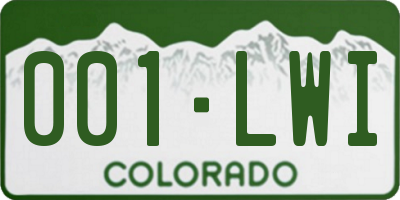 CO license plate 001LWI