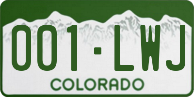 CO license plate 001LWJ