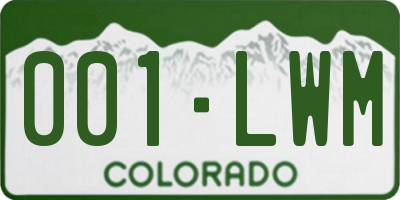 CO license plate 001LWM