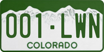 CO license plate 001LWN