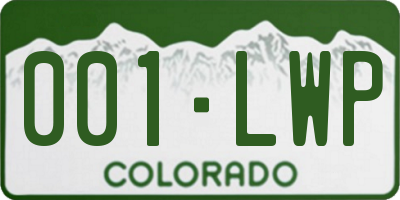 CO license plate 001LWP