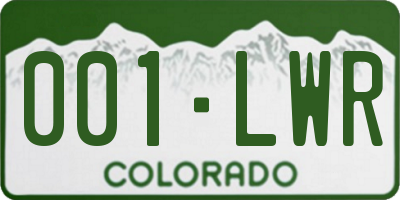 CO license plate 001LWR
