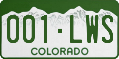 CO license plate 001LWS