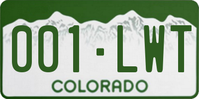 CO license plate 001LWT
