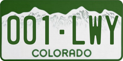 CO license plate 001LWY