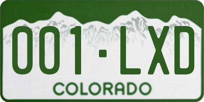 CO license plate 001LXD