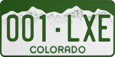 CO license plate 001LXE