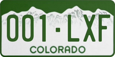 CO license plate 001LXF