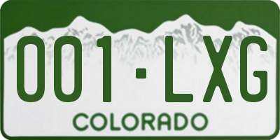 CO license plate 001LXG