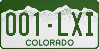 CO license plate 001LXI