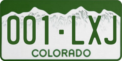 CO license plate 001LXJ