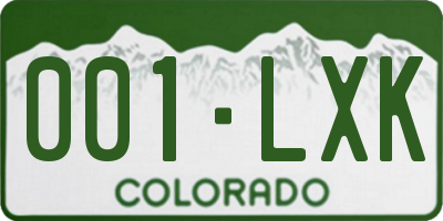 CO license plate 001LXK