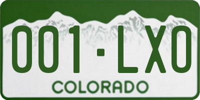 CO license plate 001LXO