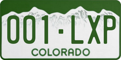 CO license plate 001LXP