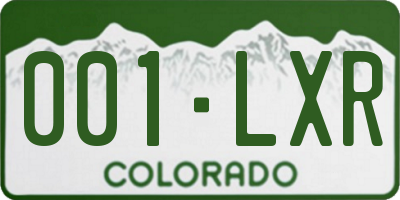 CO license plate 001LXR