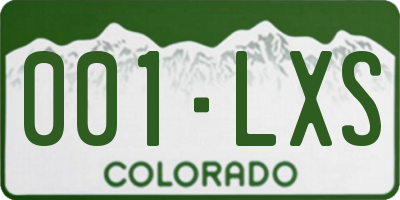 CO license plate 001LXS