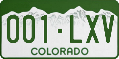 CO license plate 001LXV