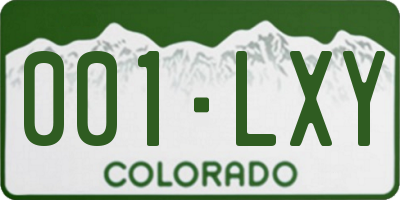 CO license plate 001LXY