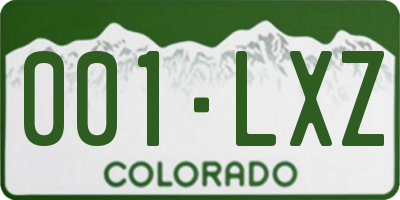 CO license plate 001LXZ