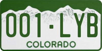 CO license plate 001LYB