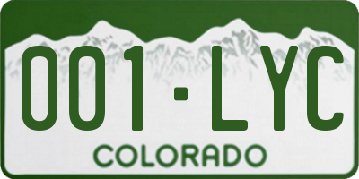 CO license plate 001LYC