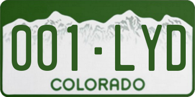 CO license plate 001LYD