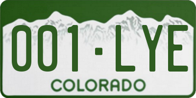 CO license plate 001LYE