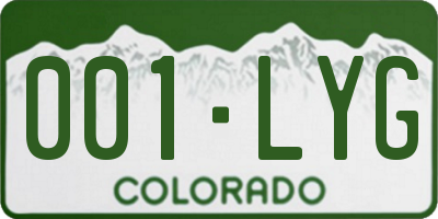 CO license plate 001LYG