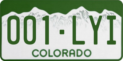 CO license plate 001LYI