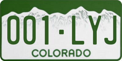 CO license plate 001LYJ