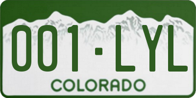 CO license plate 001LYL