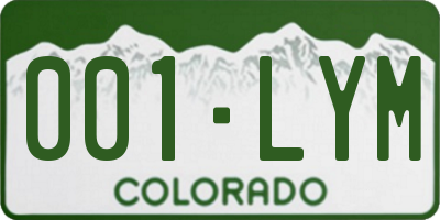 CO license plate 001LYM