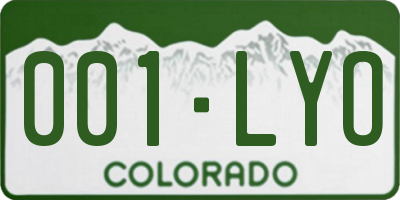 CO license plate 001LYO