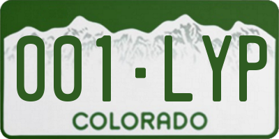 CO license plate 001LYP