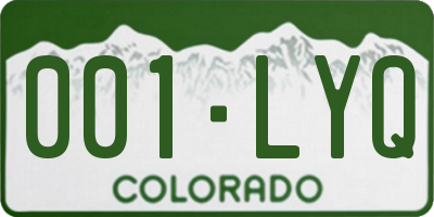 CO license plate 001LYQ