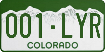 CO license plate 001LYR