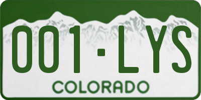 CO license plate 001LYS