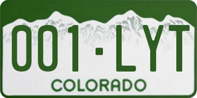 CO license plate 001LYT