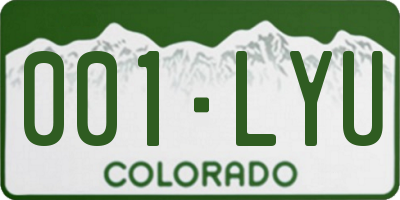 CO license plate 001LYU