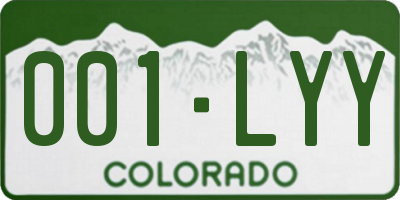 CO license plate 001LYY