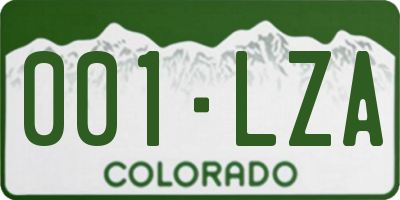 CO license plate 001LZA