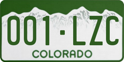 CO license plate 001LZC