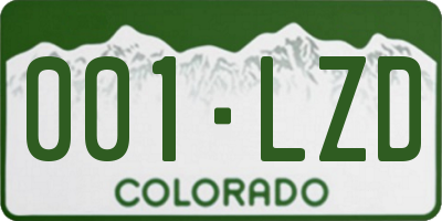 CO license plate 001LZD