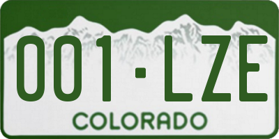 CO license plate 001LZE