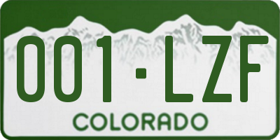 CO license plate 001LZF