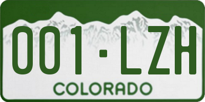 CO license plate 001LZH