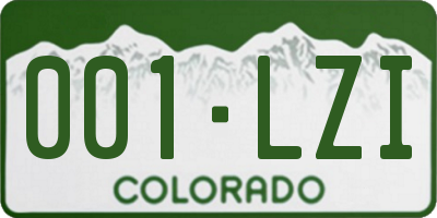 CO license plate 001LZI