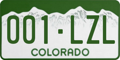 CO license plate 001LZL