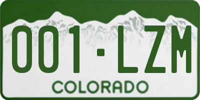 CO license plate 001LZM