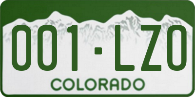 CO license plate 001LZO